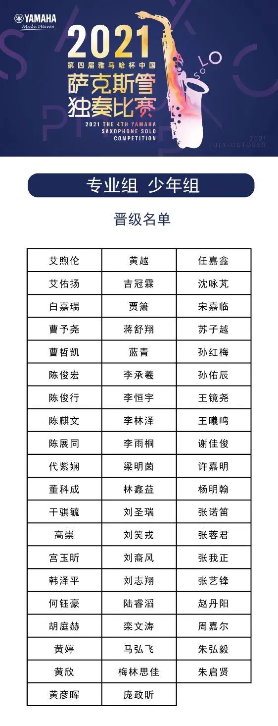 第四届“球信网杯”（中国）萨克斯管独奏比赛——决赛名单公布，决赛报名通道开启！